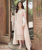 Lawn-3PC Embroidered Shirt with Organza Embroidered Dupatta-1382